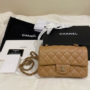 ❌SOLD❌ CHANEL Beige Caviar Mini Rectangle.